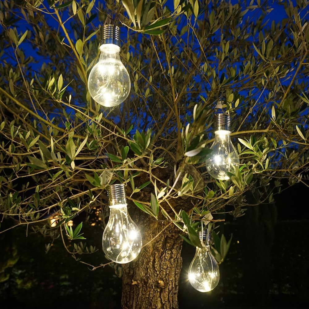4 Stück Solar Glühbirne für Garten LED Klar Partyleuchten für Pavillon Partydeko