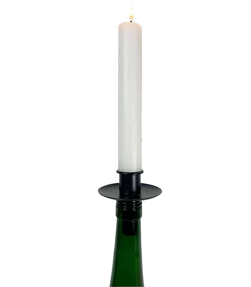 Kerzenhalter für Flaschen Schwarz Kerzenhalteraufsatz Flaschenaufsatz Vintage