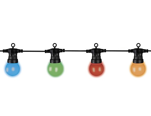 Bunte LED Partylichterkette Festbeleuchtung außen 20 LEDs 9,5m Bunte LED Partylichterkette Festbeleuchtung außen 20 LEDs 9,5m