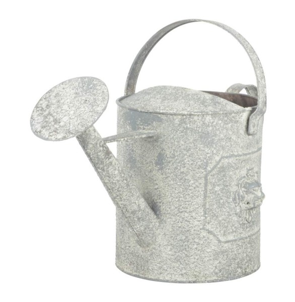 Gießkanne aus Zink Löwenkopf Vintage Giesskanne Landhaus-Stil Weiß Grau 4,5l