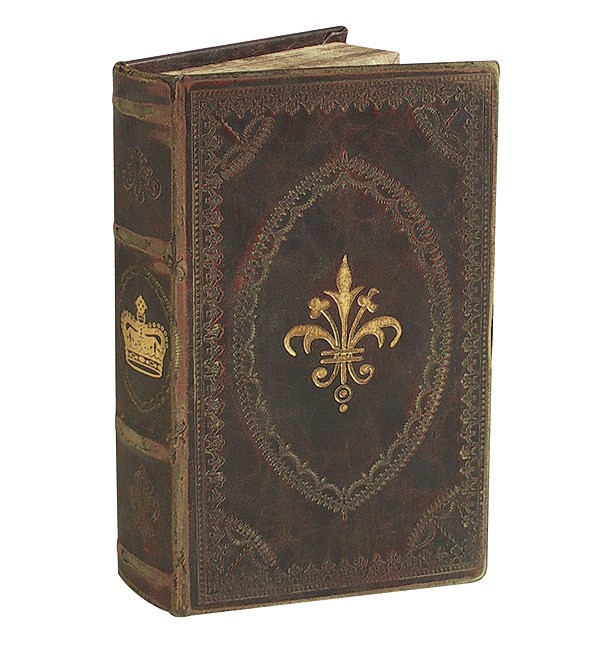 Hohles Buch Geheimfach Lilie Krone Antik-Stil Buchversteck 21x12,5cm