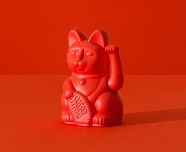 DONKEY Winkekatze Rot Maneki Neko Lucky Cat Mini Glücksbringer 9,8cm