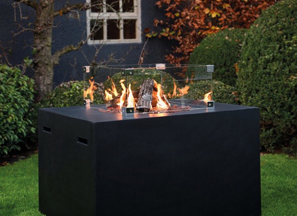 Happy Cocooning Lounge & Dining Feuertisch quadratisch schwarz 760 x 760 x 670 mm