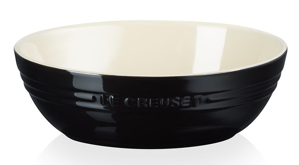 Le Creuset Ovale Servierschüssel Steinzeug Schwarz 29cm