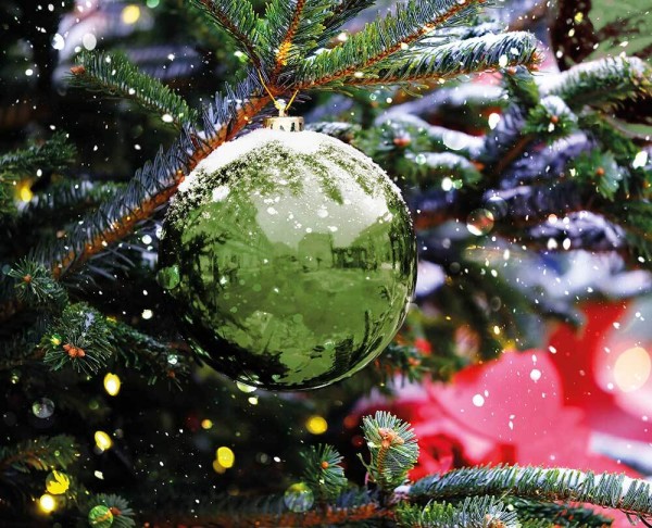 Große Weihnachtskugel 20 cm Grün Wetterfeste XL Christbaumkugel Außen und Innen