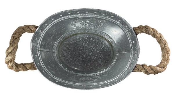 Zinkeimer Pflanzgefäß Oval Lilie Pflanztopf Zink mit Griffen Blumentopf Vintage