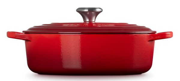 Le Creuset Gourmet-Bräter Signature Oval Guss Kirschrot 27cm