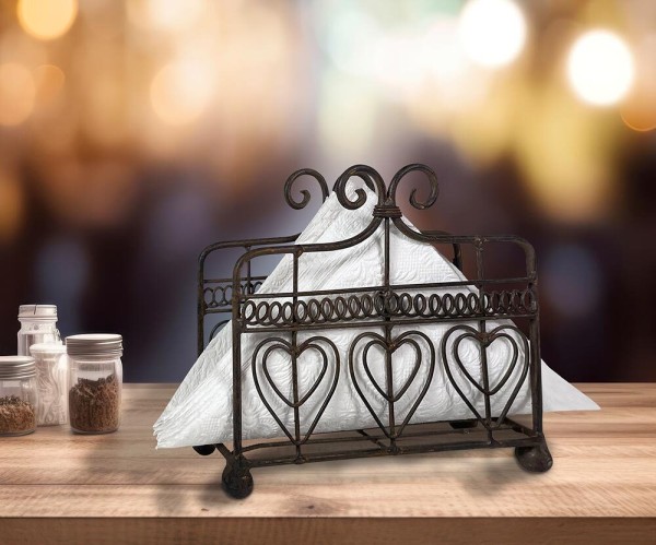 Serviettenhalter Eisen Braun Landhaus Serviettenständer Vintage-Stil 14x17cm