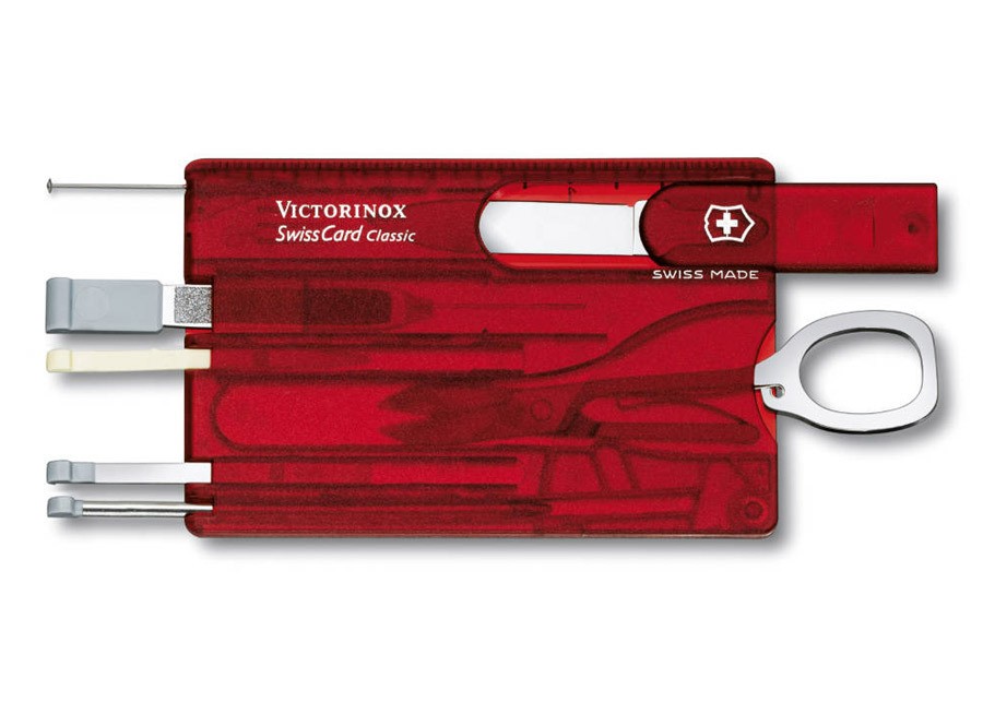 Victorinox SwissCard Classic Rot Transparent Schweizer Nagelset – 10 Funktionen