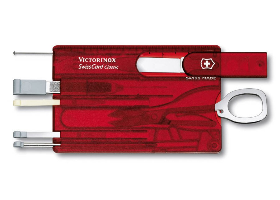 Victorinox SwissCard Classic Rot Transparent Schweizer Nagelset - 10 Funktionen Victorinox SwissCard Classic Rot Transparent Schweizer Nagelset - 10 Funktionen