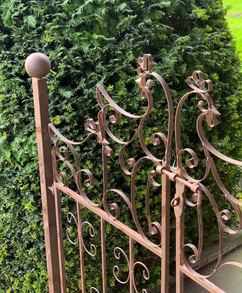 Deko Gartentor Metall Gartentür Antik-Stil Dekoration Garten Hühner Landhausstil