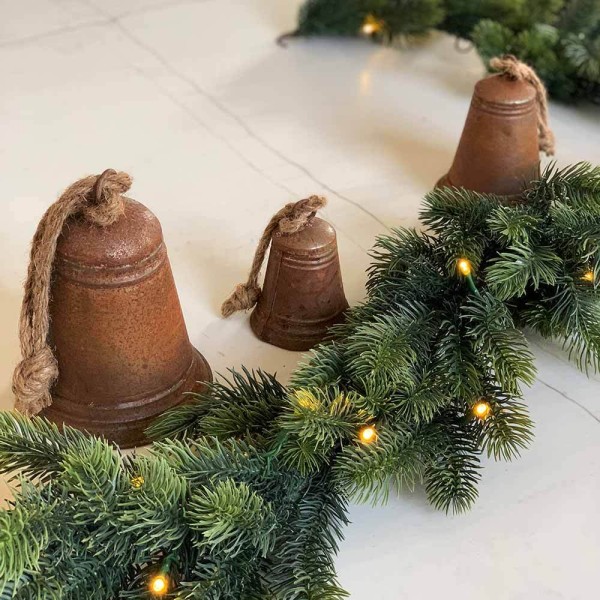 Glocken-Set Zink Rostig Weihnachtsglocke 3 Stück Weihnachtsdeko