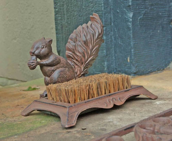 Schuhabstreifer Eichhörnchen Fußabstreifer Schuhbürste Gusseisen Landhaustsil