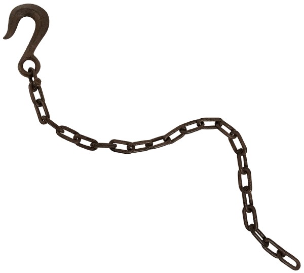Kette mit Haken Aufhängekette Gusseisen Braun Antik-Stil