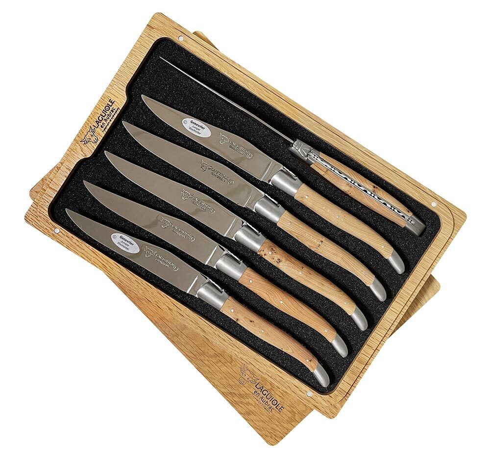 Laguiole en Aubrac Steakmesser Set 6-teilig Wacholder (Genévrier) 23 cm günstig online kaufen