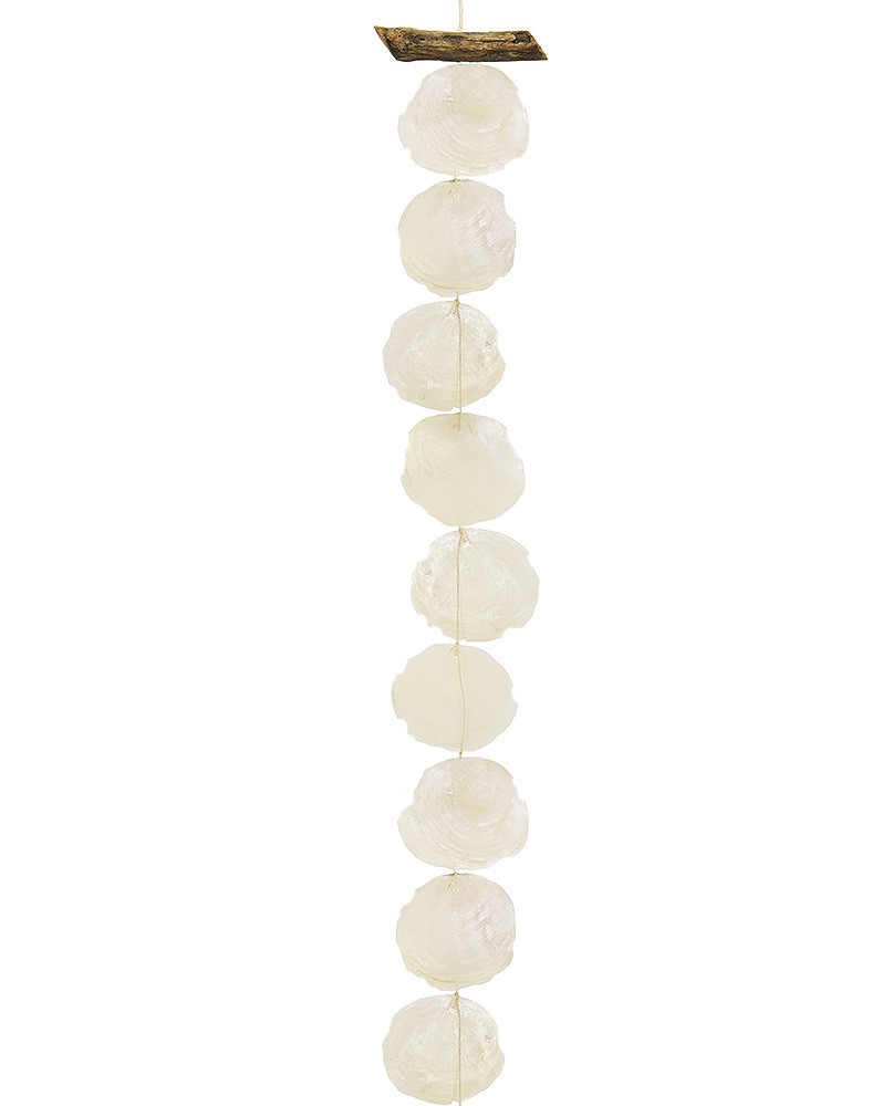Capiz Girlande Perlmutt Maritim Treibholz Windspiel Dekohänger Feng-Shui 180cm Capiz Girlande Perlmutt Maritim Treibholz Windspiel Dekohänger Feng-Shui 180cm