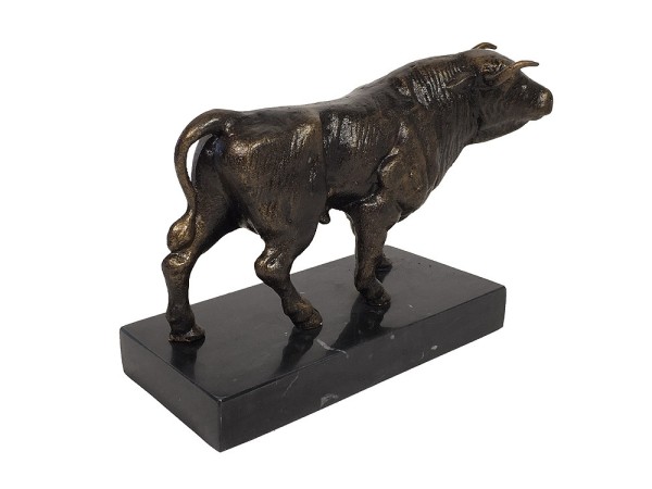 Bulle auf Marmorsockel - Symbol der Börse - Stier Gusseisen 28cm