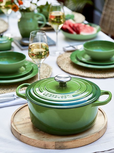 Le Creuset Bräter Signature Rund Gusseisen Bamboo Green