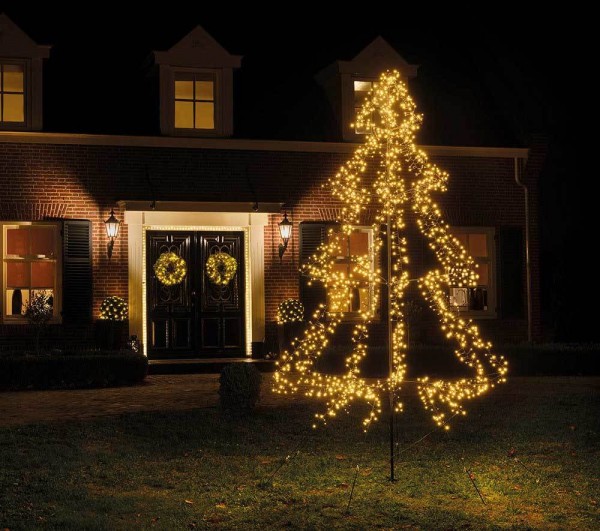 LED Lichterbaum Außen LED Weihnachtsbaum Warmweiß Schnellmontage Timer Dimmbar