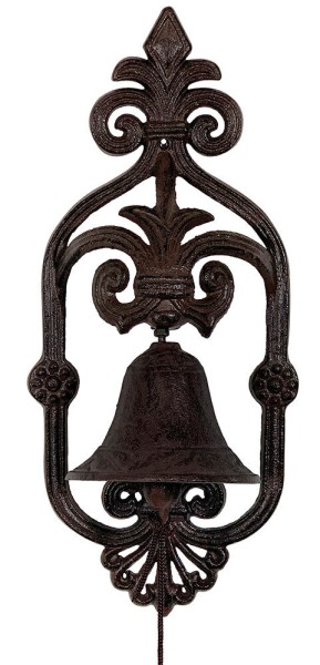 Türglocke Nostalgie Lilie Glocke Gusseisen Braun Antik-Stil Vintage