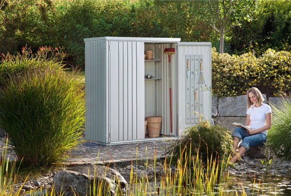 Biohort Geräteschrank 150 Aufbewahrungsschrank 155x83x182,5cm Silber-Metallic