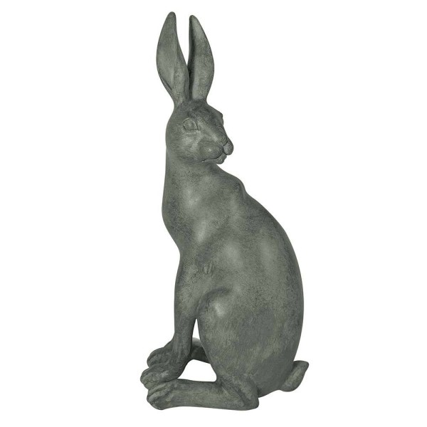 Hase Figur 30 cm Groß Deko Beton-Optik Grau Tischdeko Ostern Osterhase