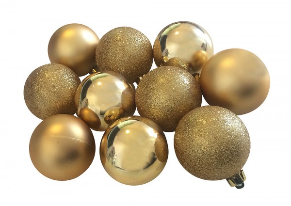 Christbaumkugeln Gold 10 Stück Weihnachtsbaumkugeln bruchfest 6cm