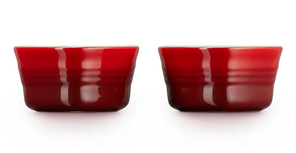 Le Creuset Herzförmchen Steinzeug 2er-Set Kirschrot 10x11cm