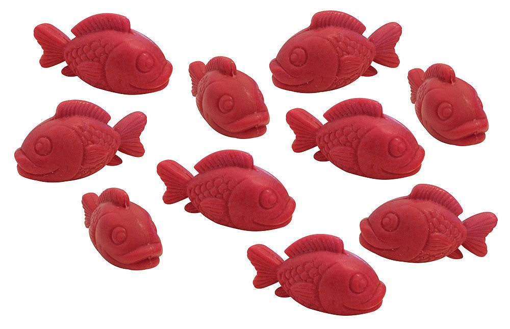 10 x Seife Fisch Rot Himbeere (Framboise) Kinderseife Tierseife Motivseife 10x25g