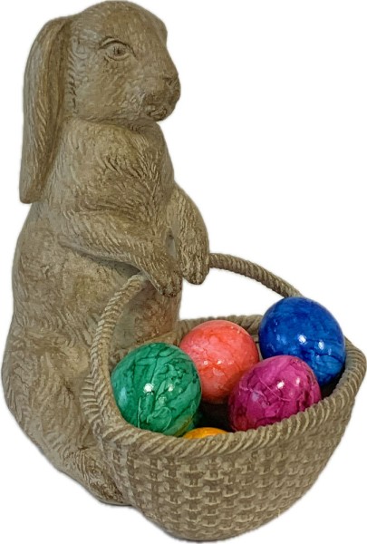 Hase Figur mit Korb 25 cm Groß Deko Tischdeko Ostern Osterhase