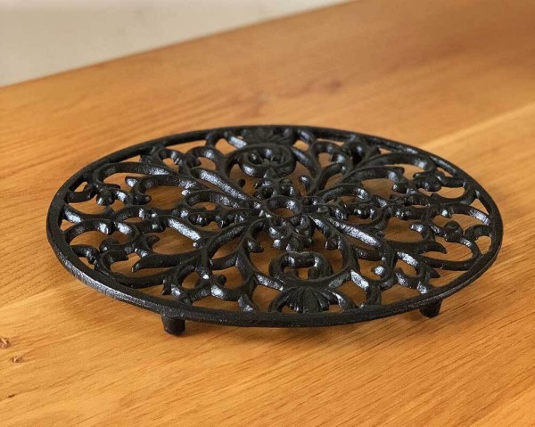 Topfuntersetzer Rund Untersetzer Vintage Gusseisen Braun Antik-Stil 17cm